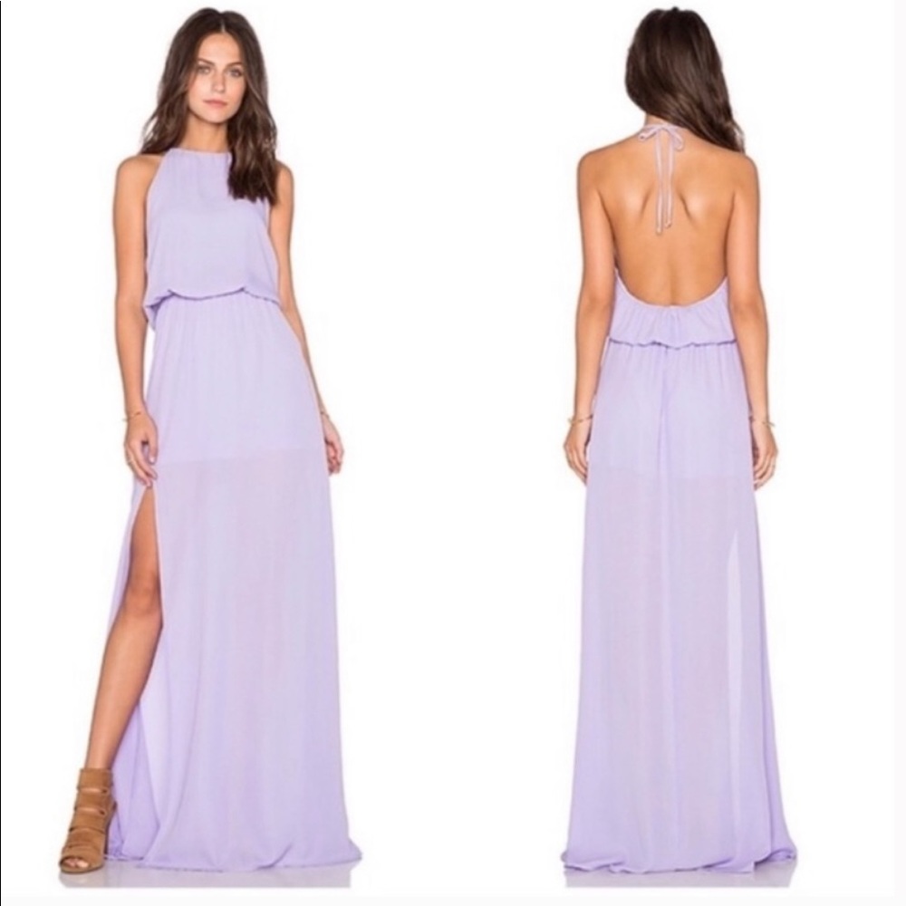 Show Me Your MuMu Heather Halter Dress Lilac Sz M